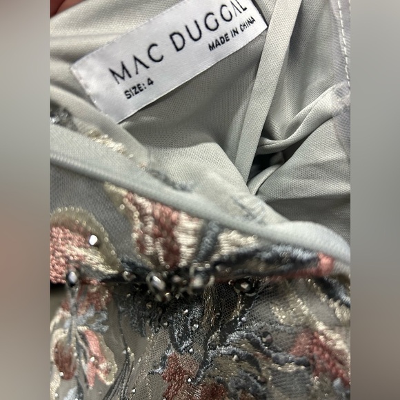 MAC DUGGAL 20263 NWOT Embroidered Illusion Cap Sleeve A Line Gown - Picture 6 of 7